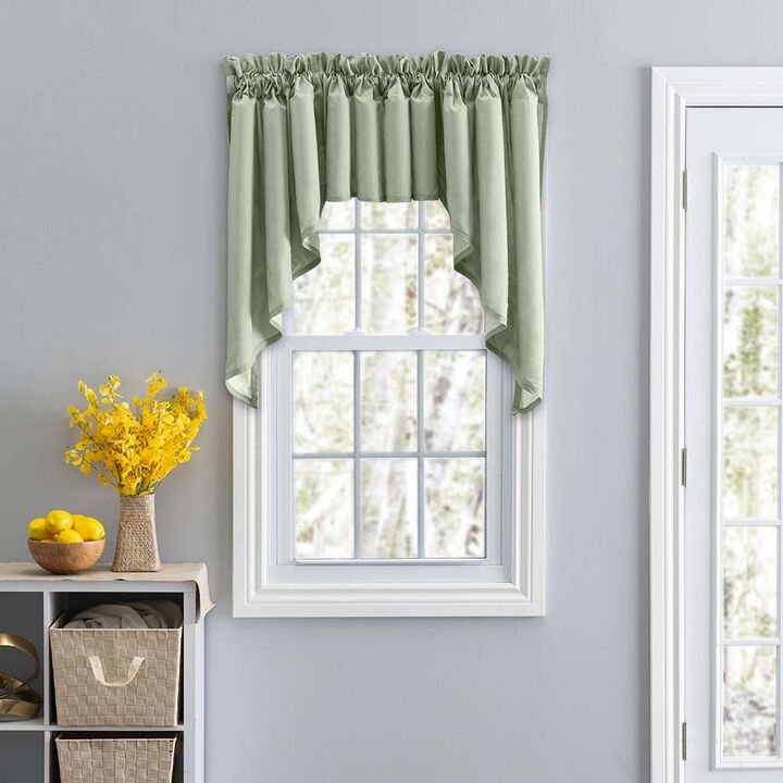 Ellis Stacey 3" Rod Pocket High Quality Fabric Solid Color Window Lined Swag Set 126"x36" Sage
