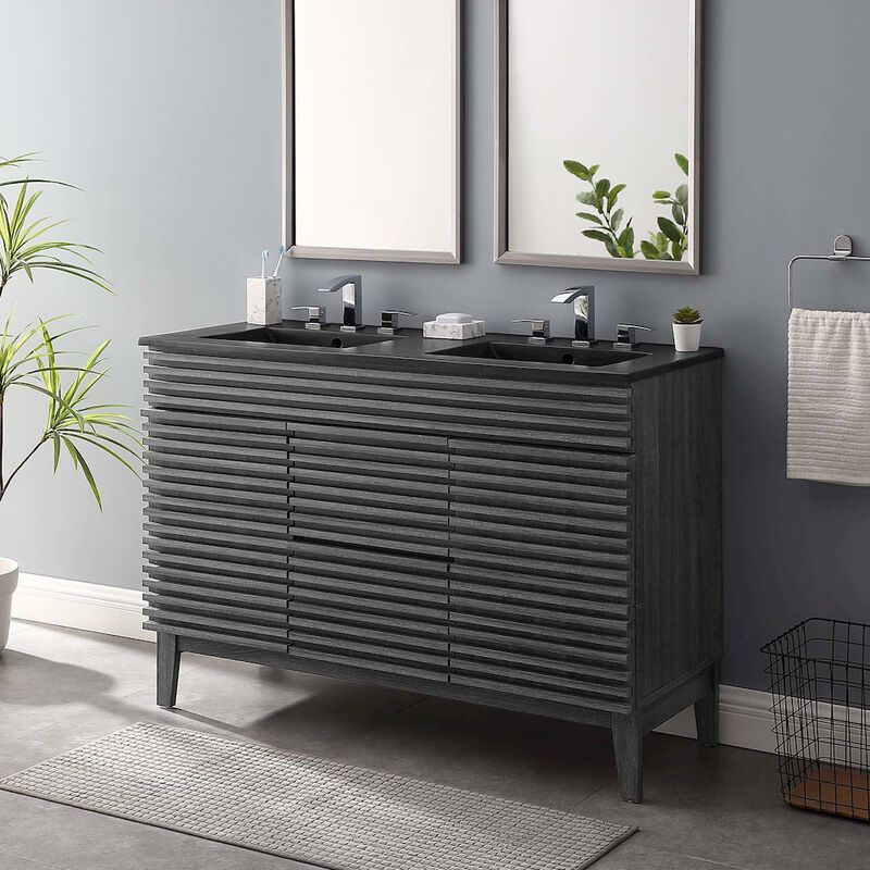 Render 48" Double Sink Bathroom Vanity image number 9