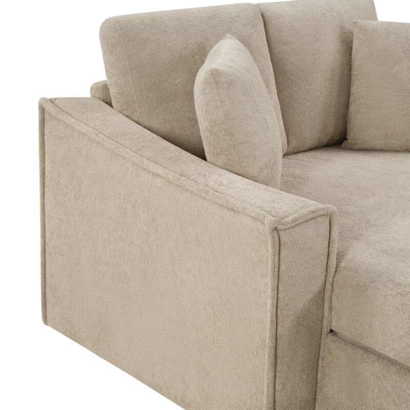 Bled Snowflake Velvet Chaise Sofa with Storage image number 7