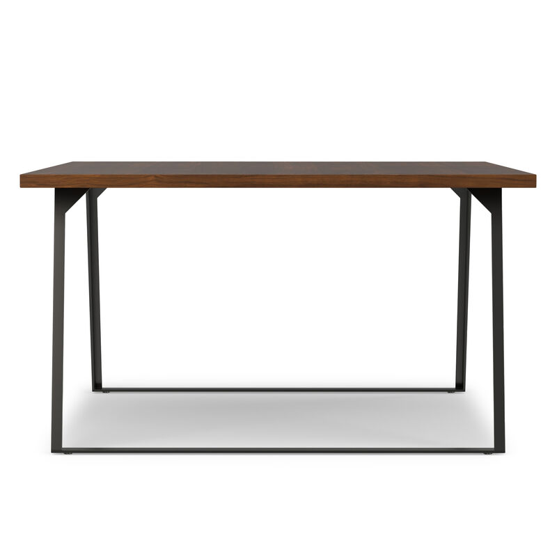 Lowry 54 inch x 54 inch Square Modern Industrial Square Dining Table in Walnut Veneer image number 4