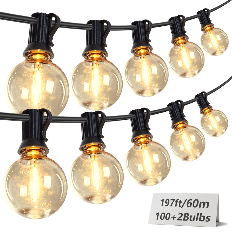 100-Light 197 ft. Outdoor Plug-in Integrated LED Edison String Light image number 4