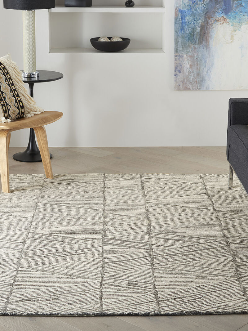 Colorado CLR01 Gray/White 3'9" x 5'9" Rug