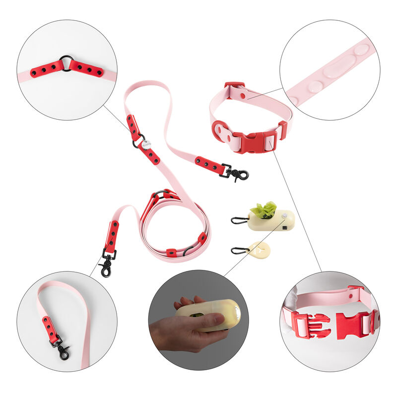 Luna  Adjustable 6-in-1 Waterproof Hands-Free Leash and Collar with LED Flashlight