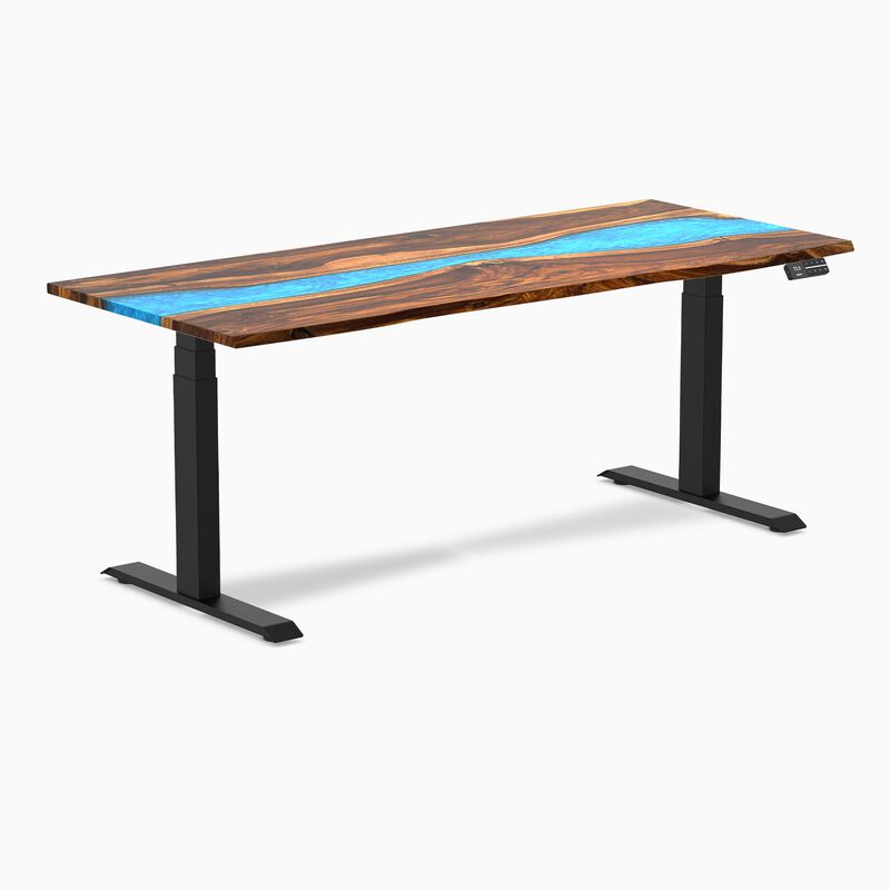 Desky Dual Resin Hardwood Sit Stand Desk image number 0