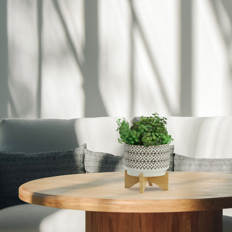 Cer 7" Abstrct Plntr On Stand