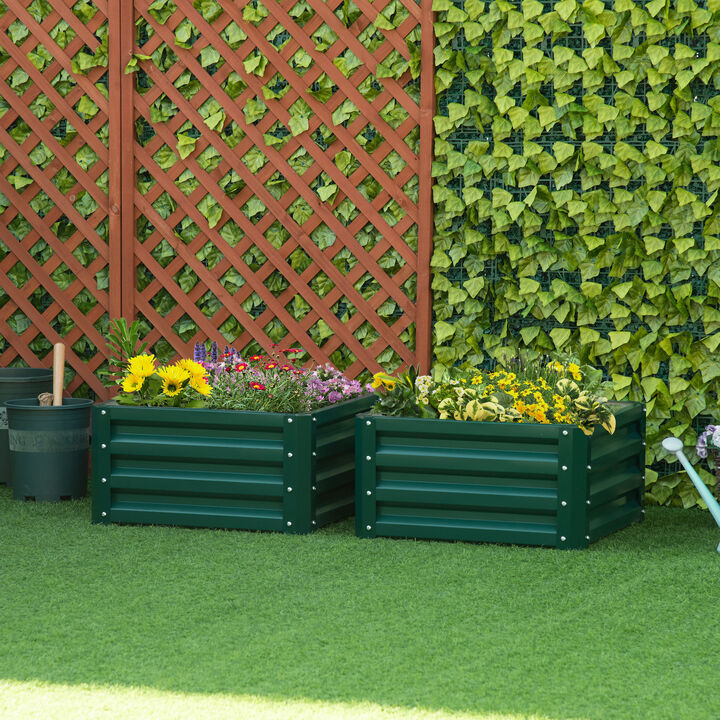 Hivvago 2-Piece 2' x 2' Raised Garden Beds for Vegetables and Herbs