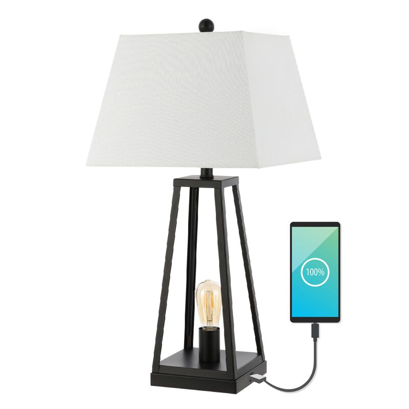 Waylon Classic Industrial Iron Nightlight LED Table Lamp with USB Charging Port image number 7