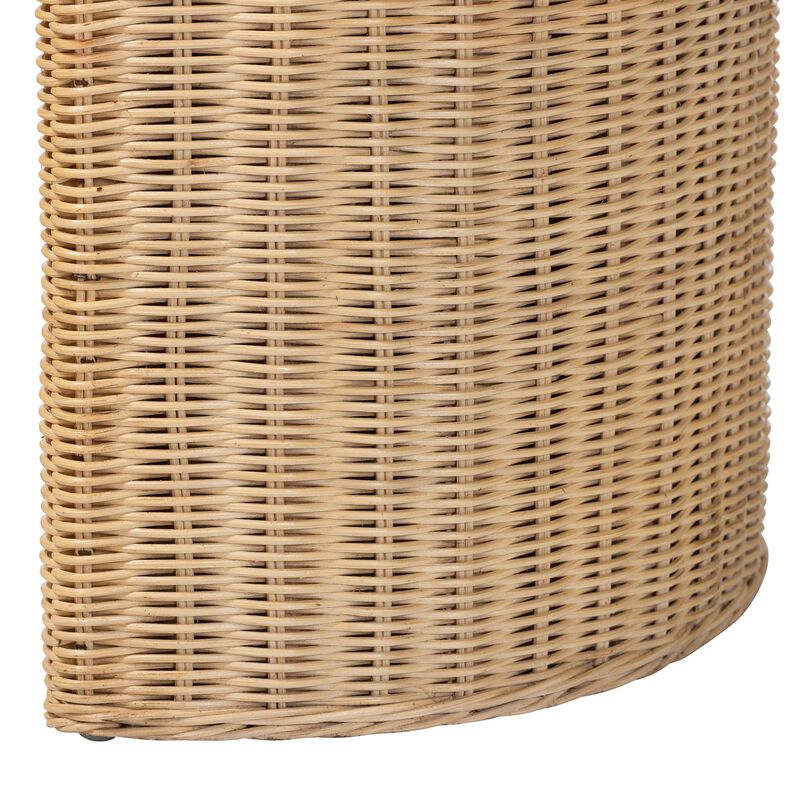 bali & pari Mimi Natural Rattan Checkered End Table with Drawer image number 6