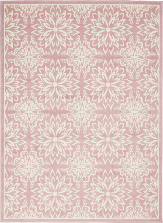 4 X 6 Pink Floral Power Loom Area Rug