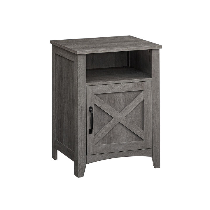 Nightstand with Cabinet and Storage Compartment for Organized Bedroom