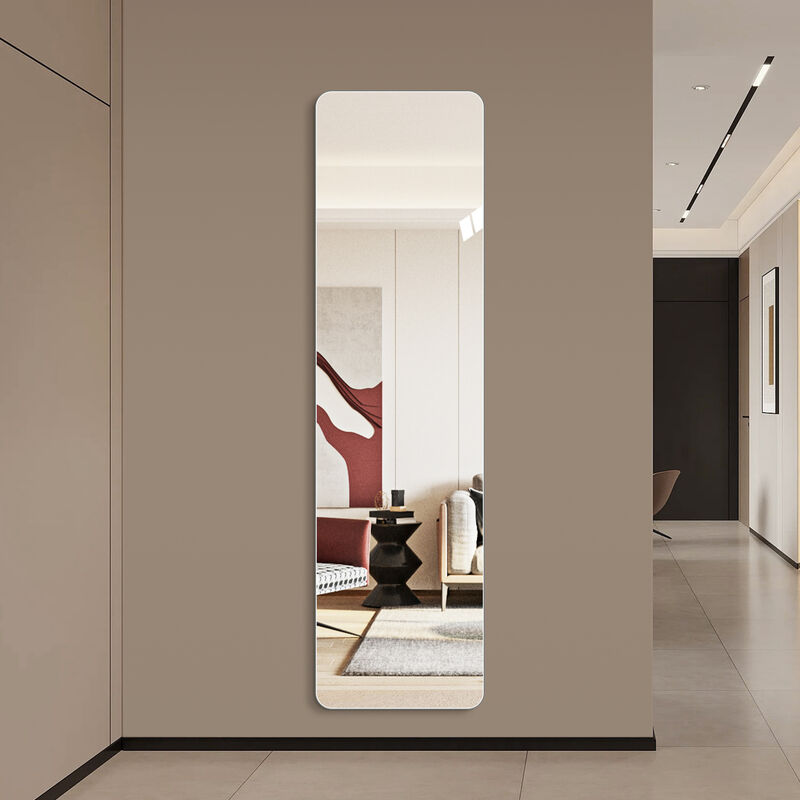 ELEMENT ACE 56 Inch Full Body Round Corner Wall Hanging Mirror with 5mm HD Silver Explosion-Proof Glass Ideal for Living Room Bedroom Cloakroom Use image number 3