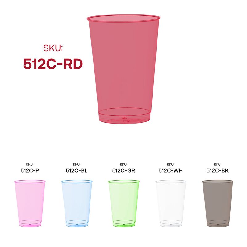 12 oz. Clear Red Plastic Party Cups (240 Cups) image number 6