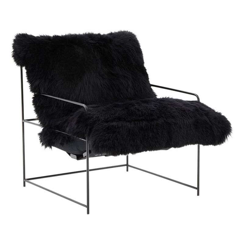 Casafoyer Kimi Black Genuine Sheepskin Chair image number 0