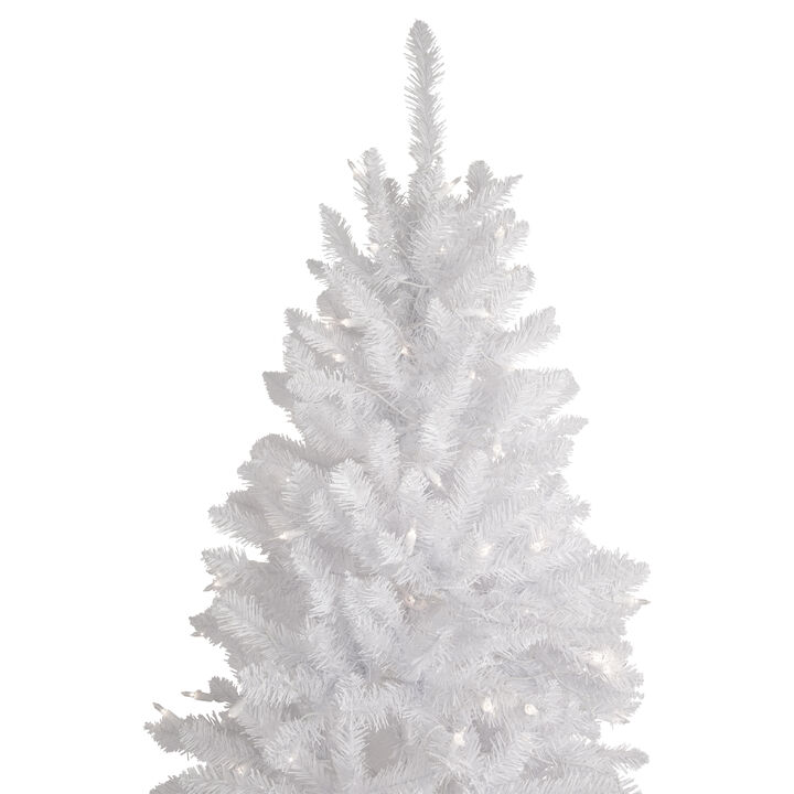 7.5' Pre-Lit Rapids White Pine Pencil Artificial Christmas Tree  Clear Lights