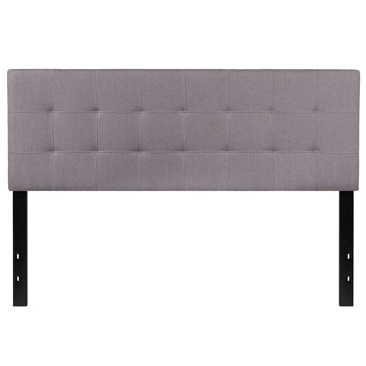 Hivvago Queen size Modern Light Grey Fabric Upholstered Panel Headboard