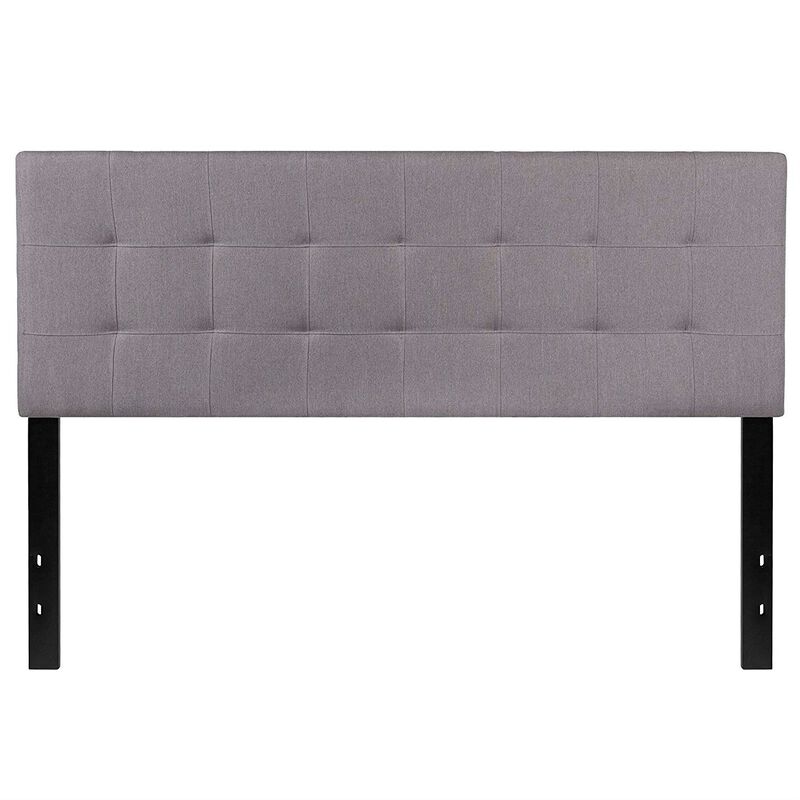 Hivvago Queen size Modern Light Grey Fabric Upholstered Panel Headboard