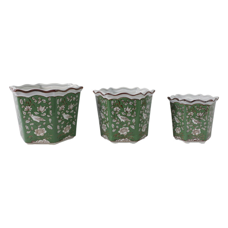 S/3 Chinoiserie Bird Planters image number 3