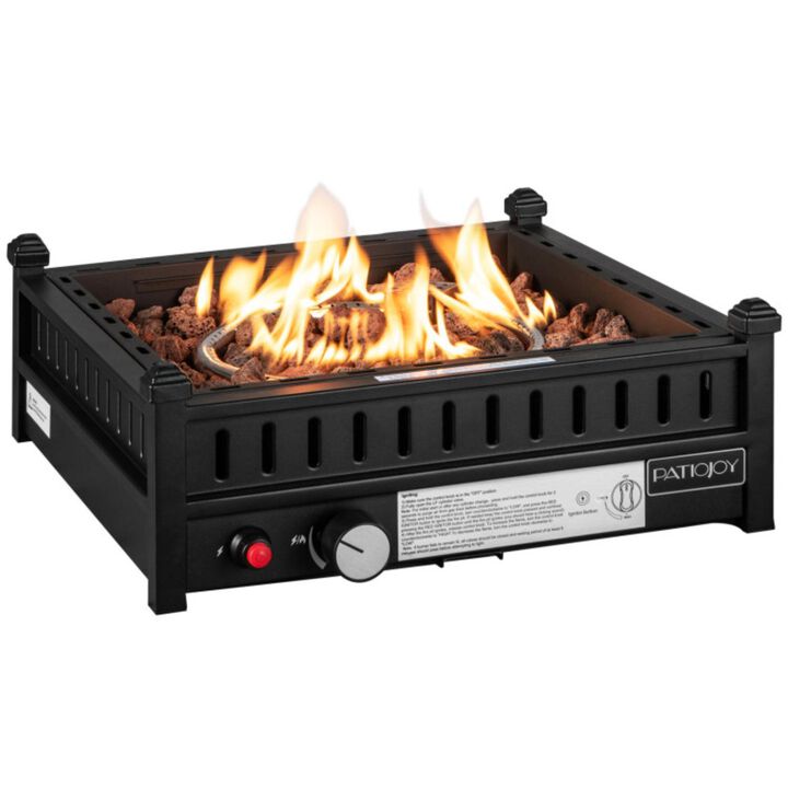 Hivvago 16.5 Inch Tabletop Propane Fire Pit with Simple Ignition System-Black