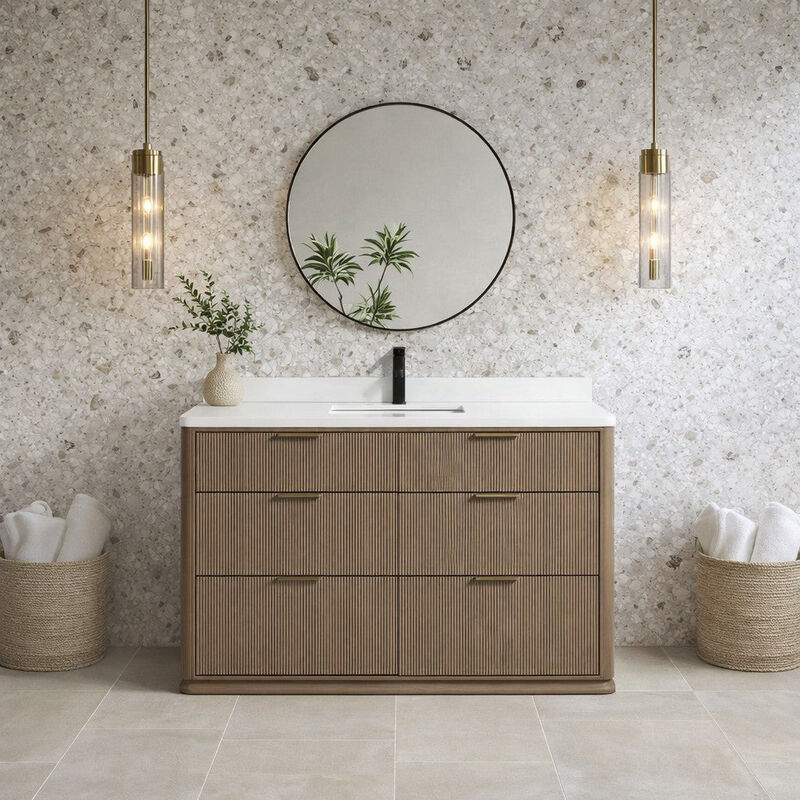 Aria 48" Bathroom Vanity Smoked Oak image number 1