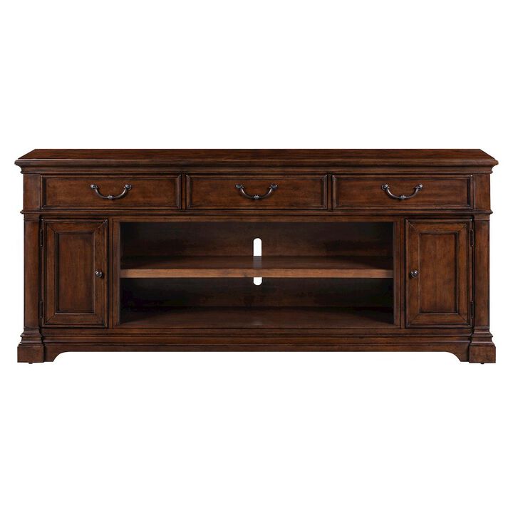 Liberty Furniture Arden Road 84 Inch TV Console for Living Room  - Satin Cherry