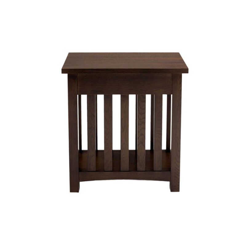 Crafters and Weavers Mission Arts & Crafts 1 Drawer Side Table Walnut