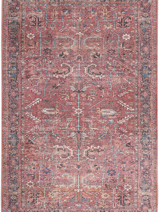 Machine Washable Series 1 SR102 Brick 7'10" x Round Rug