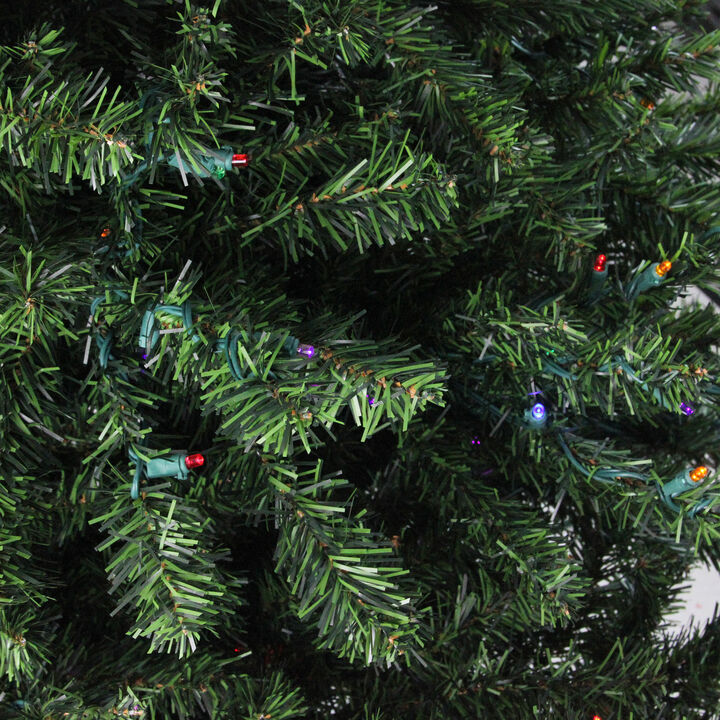 6' Pre-Lit LED Canadian Pine Artificial Christmas Tree - Multi Lights