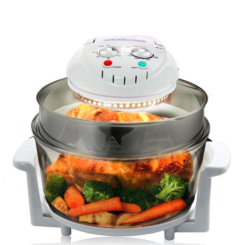 MegaChef Multipurpose Countertop 14.25 Inch Halogen Oven Air Fryer/Rotisserie/Roaster in White image number 6