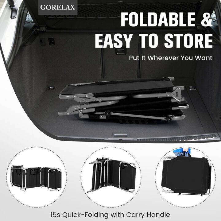 Set of 2 Portable Reclining Chair with 5 Adjustable Positions