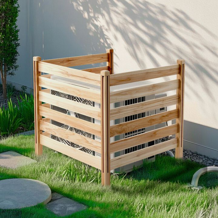 Wooden Privacy Fence Panel for AC Unit, Pool Equipment, Trash Can Cover
