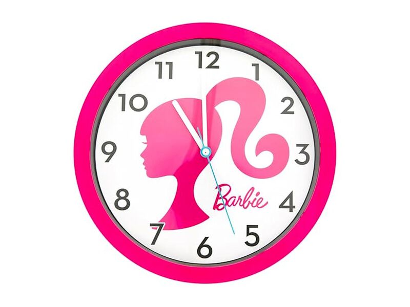 Barbie Silhouette Logo Bright Pink Wall Clock 10 Inch Home Decor image number 0
