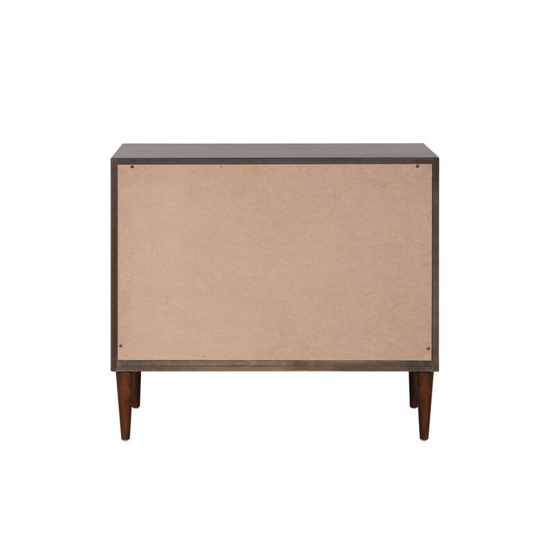 Shimas Accent Table in Silver & Walnut Finish AC00393
