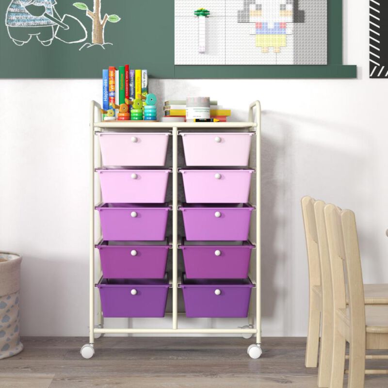 Hivvago 10-Drawer Rolling Storage Cart