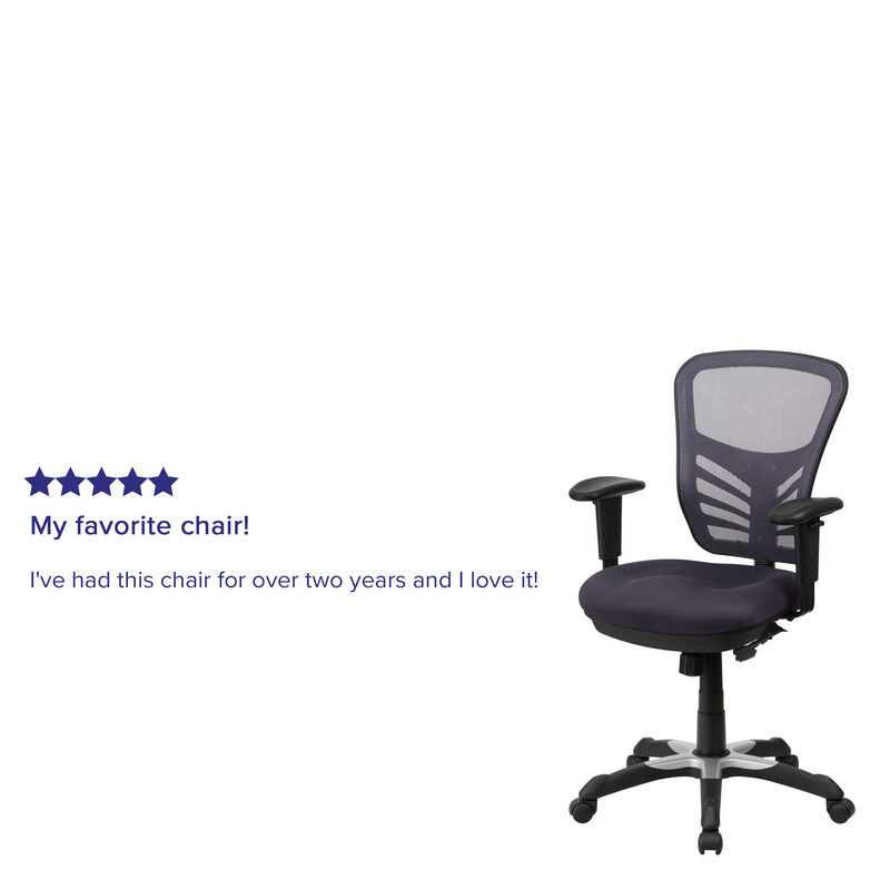 Nicholas Mid-Back Dark Gray Mesh Multifunction Executive Swivel Ergonomic Office Chair with Adjustable Arms image number 2