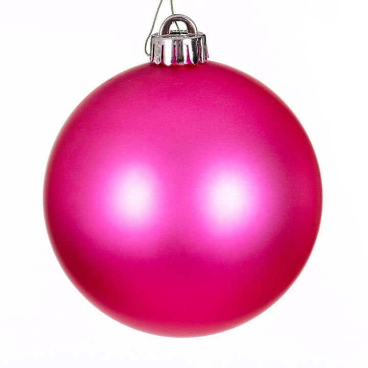 Vickerman 694114-4" Hot Pink Matte Ball Christmas Tree Ornament (6 pack) (N591059DMV)