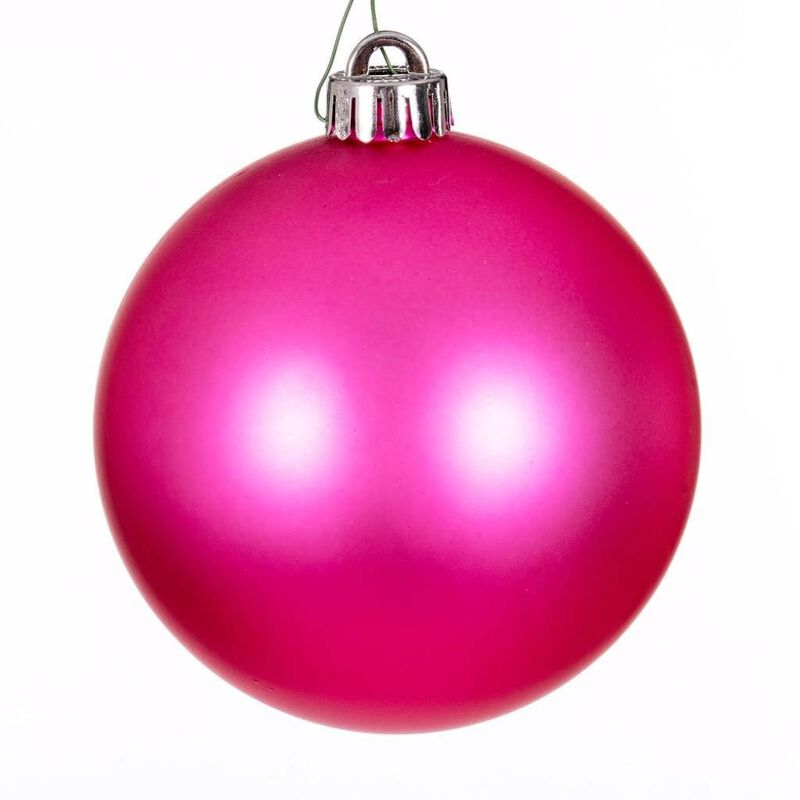Vickerman 694114-4" Hot Pink Matte Ball Christmas Tree Ornament (6 pack) (N591059DMV) image number 0