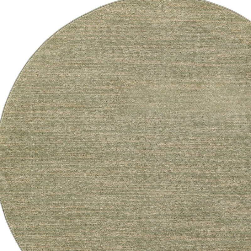 HomeRoots 4' Green And Gold Round Abstract Indoor Outdoor Area Rug image number 2