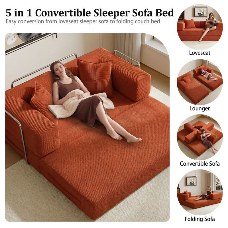 5-in-1 Convertible Sleeper Sofa Bed image number 3