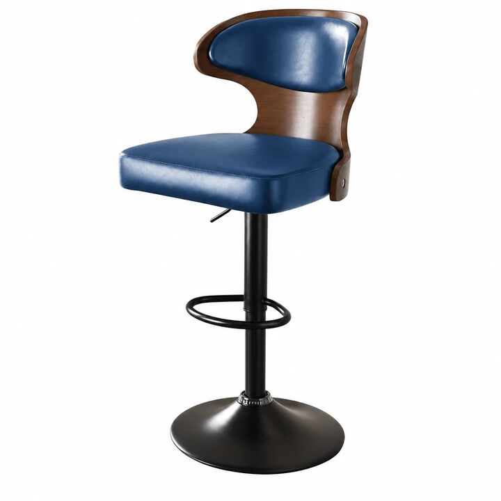 Ergonomic Modern Dual Color Steady PU Leather Bar Stool Swivel Height Adjustable Large Seat Hotel Outdoor Kitchen Counter Chair
