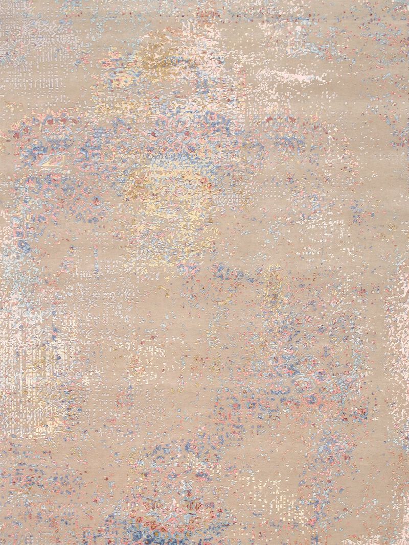 Pasargad Home Modern Hand-Knotted Multi Silk & Wool Area Rug- 8'11'' X 12' 3'' image number 1