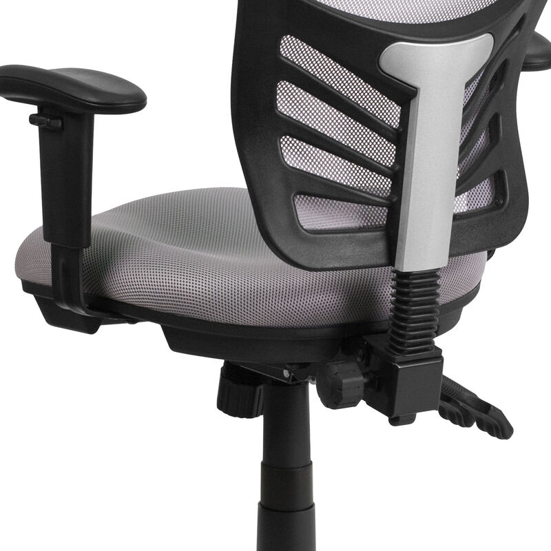 Nicholas Mid-Back Dark Gray Mesh Multifunction Executive Swivel Ergonomic Office Chair with Adjustable Arms image number 5
