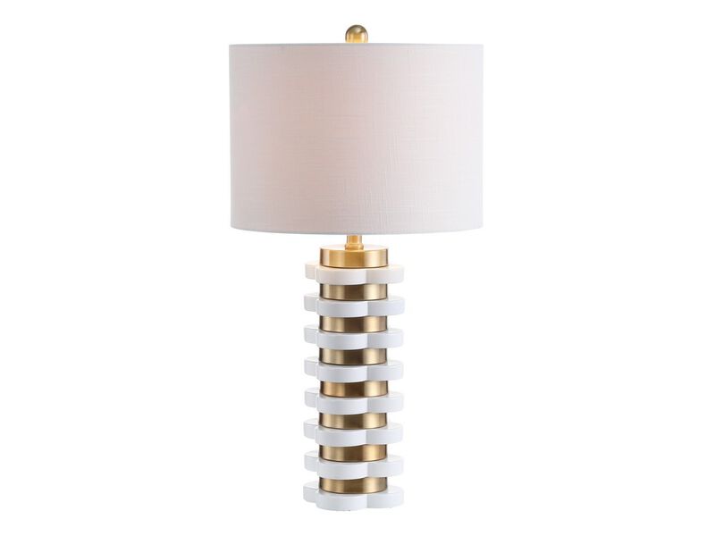 Wellington Quatrefoil Striped Resin LED Table Lamp