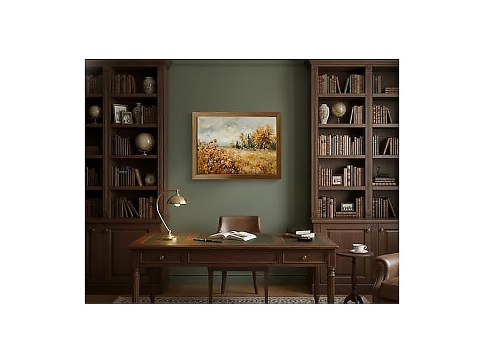 Framed Vintage Fall Landscape Wall Art 12 X 16 Inch Rustic Autumn Countryside