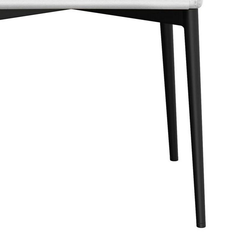 Zvi 21 Inch Cushioned Dining Chair, Set of 2, Sloped Arms, White, Black - Benzara image number 3
