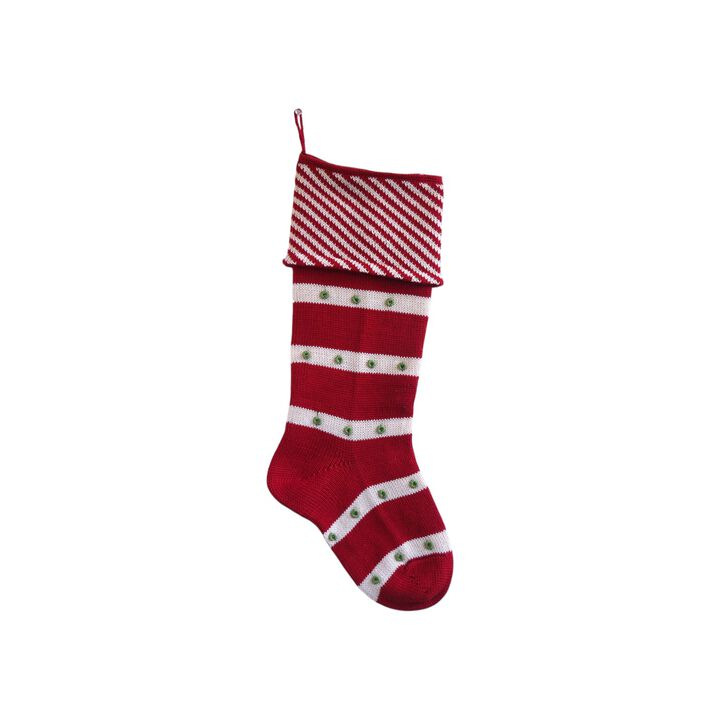 Diagonal Stripe Cuff Stocking