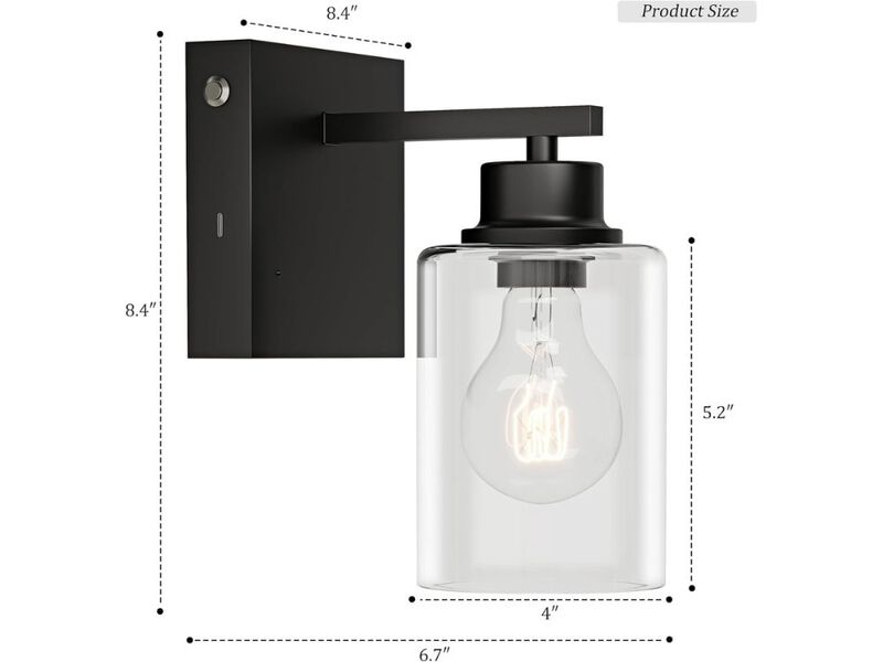 Battery Wall Sconce Set of 2 Black Rechargeable LED Lamp for Bedroom Living image number 2