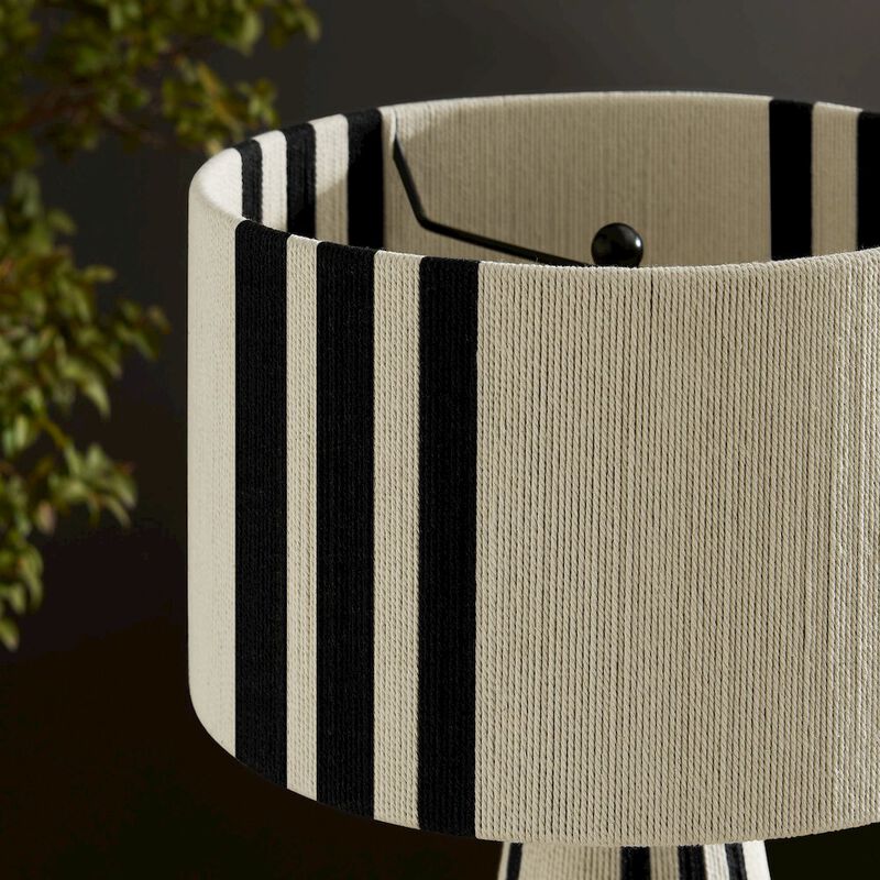 Gia Handwoven Cotton Thread Striped or Plain Table Lamp image number 9