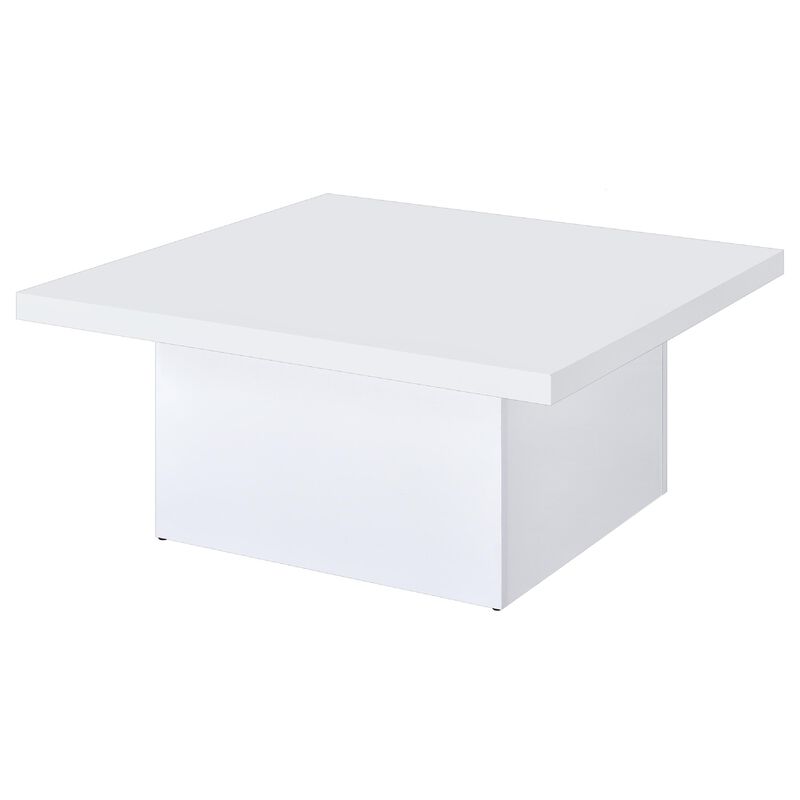 Darla Square Coffee Table, Pedestal Base, Wood image number 4