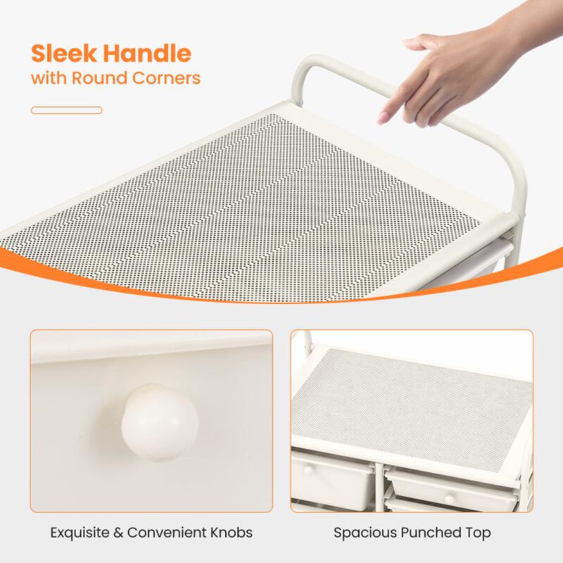 Hivvago 9-Drawer Rolling Storage Cart with Colorful Drawers and Metal Frame