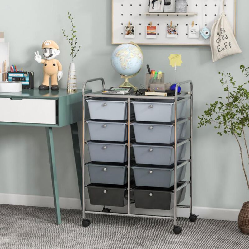 Hivvago 10-Drawer Rolling Storage Cart